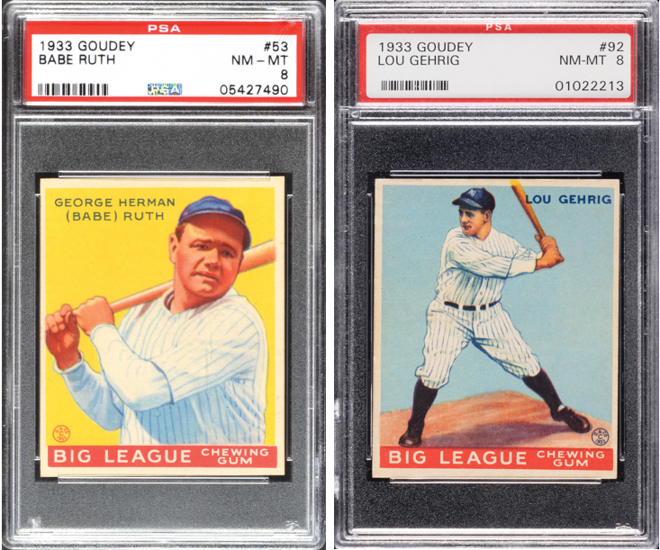 1933 Goudey Babe Ruth & Lou Gehrig